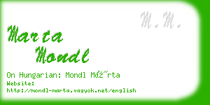 marta mondl business card